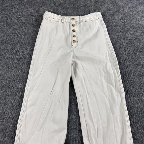 Reformation Jeans Womens 27 Lexi High Rise Wide Leg Ivory Button Fly Casual Chic - Picture 5 of 16